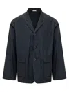 Thom Browne Packable Blazer With Buttoned Pocket In Blue