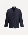 Thom Browne Packable Logo Print Jacket In Blue