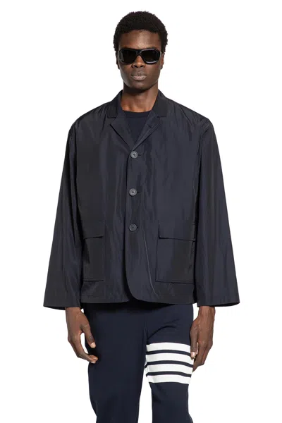 Thom Browne Packable Logo Print Jacket In In Black