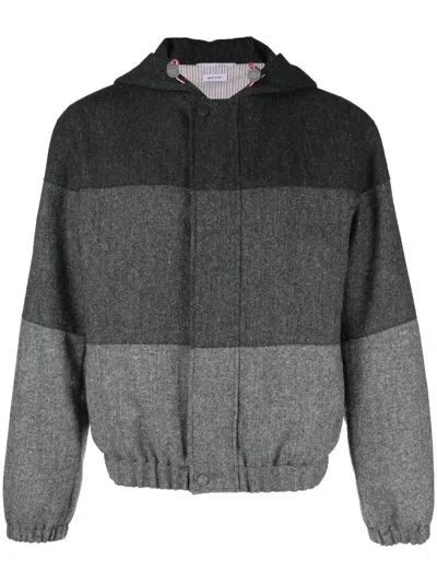 THOM BROWNE PADDED COLOUR-BLOCK PANEL JACKET