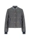 Thom Browne Padded Houndstooth Jacket With Grosgrain Tab In Gray
