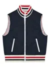 Thom Browne Padded Ribbed Gilet In Blue