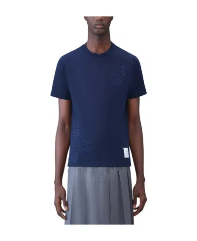 Thom Browne Paisley-embroidery T-shirt In Black