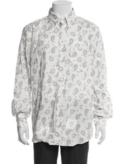 Pre-owned Thom Browne Paisley Paisley Print Shirt In Gray