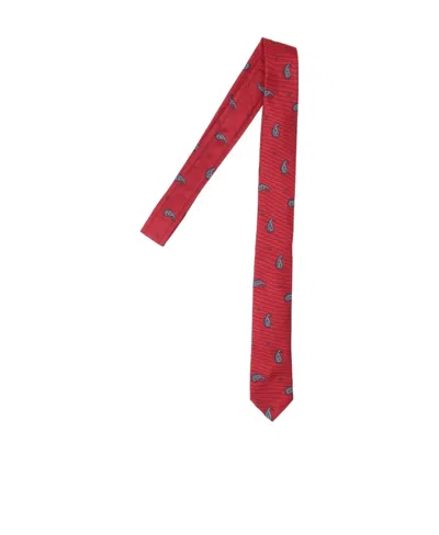 Thom Browne Paisley Tie In Red