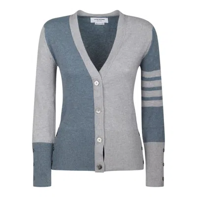 Thom Browne Pale Grey Cashmere Sweaters In Blue