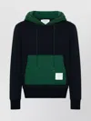 Thom Browne Panel Hooded Sweatshirt With Kangaroo Pocket In Blue