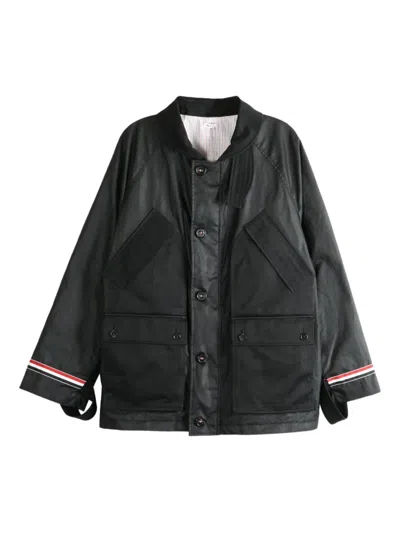 THOM BROWNE PANELLED BUTTONED JACKET