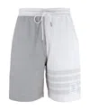 Thom Browne Panelled Cotton Track Shorts In Gray