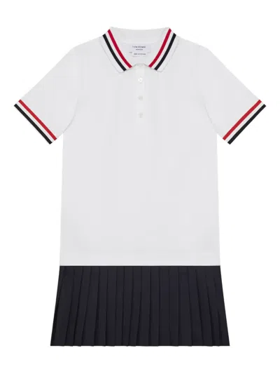 Thom Browne Kids' Panelled Dress In White