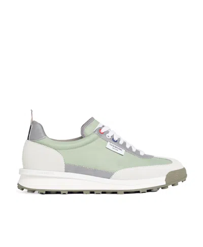 Thom Browne Panelled Low-top Lace-up Sneakers In White