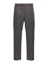 Thom Browne Wool Trousers With Back Pockets And Belt Loops In Grey