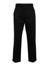 Thom Browne Mid-rise Tapered Chinos With Belt Loops In Black