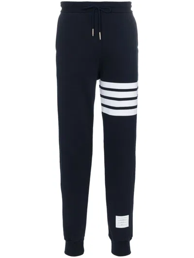 Thom Browne Pantalone Jogging Con Stampa 4bar Stripe In Blue