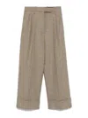 Thom Browne High Waisted Double Pleat Trouser In Gunclub Check Cheviot Tweed In Brown