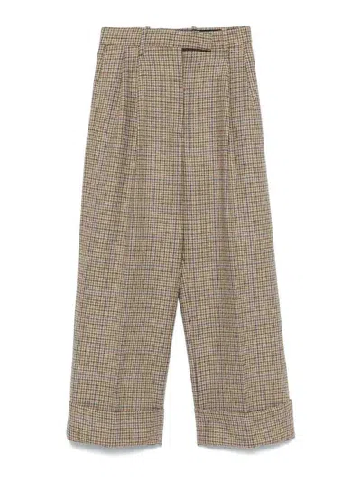THOM BROWNE HIGH WAISTED DOUBLE PLEAT TROUSER