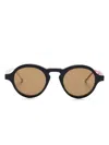 Thom Browne Sonnenbrille Mit Panto-gestell In Schwarz