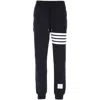 Thom Browne Pantalone Jogging Con Stampa 4bar Stripe In Blue