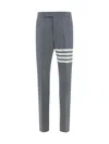 Thom Browne 4-bar Stripe Wool Tailored Pants In Gray