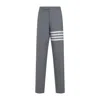 Thom Browne 4-bar Stripe Wool Tailored Pants In Grey