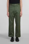 THOM BROWNE PANTS IN GREEN COTTON