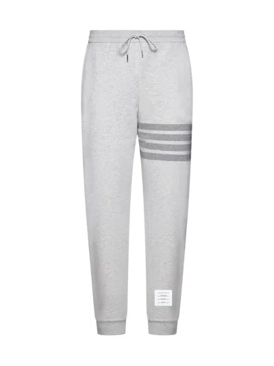Thom Browne Sweatpants In Classic Loopback With Engineered 4 Bar Stripe In Grey