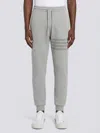 Thom Browne Solid Loopback Overdyed 4-bar Sweatpants In Gray