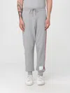 Thom Browne Tri-colour Side Stripe Track Pants In Gray