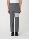 Thom Browne Man Grey Trousers In Grey