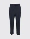 Thom Browne Tailored Pinstripe Trousers With Back Strap In Blue