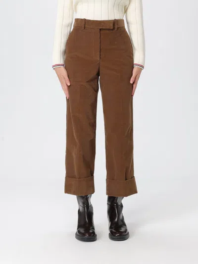 THOM BROWNE PANTS THOM BROWNE WOMAN COLOR BROWN,H21794032