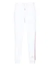 Thom Browne Straight Leg Trousers Drawstring Waist In White