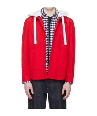 Thom Browne Patch Pocket Long-sleeved Casual Jacket In Red