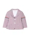 Thom Browne Striped Single-breasted Blazer In Multicolour