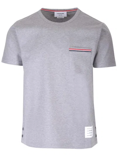 Thom Browne Patch Pocket T-shirt In Gray