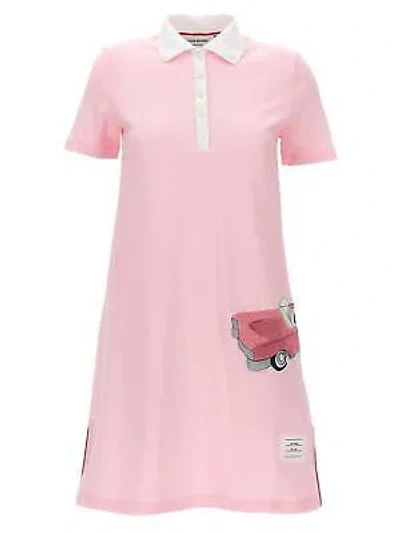 Pre-owned Thom Browne Patch Polo Dress In Pink