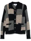 Thom Browne Patchwork Cable Knit Intarsia Cardigan