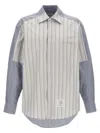 Thom Browne Oversized Long Sleeve Shirt In Gray