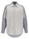Thom Browne Oversized Long Sleeve Shirt In Gray