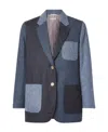 Thom Browne Patchwork Donegal Tweed Blazer In Black