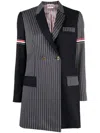 Thom Browne Striped Patchwork Wool Twill Blazer In Blue