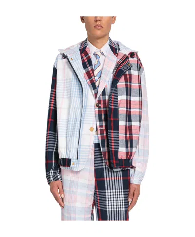 Thom Browne Patchwork Plaid-print Blazer In Multicolor
