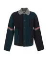 Thom Browne Patchwork Wool Cardigan In Black