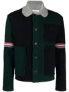 Thom Browne Patchwork Wool Cardigan In Green