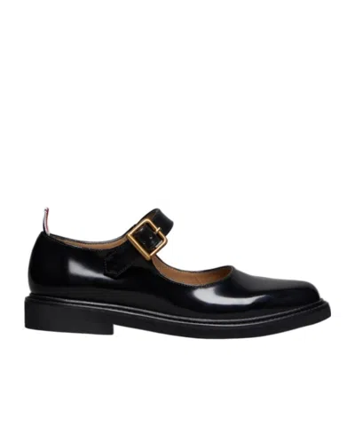 THOM BROWNE THOM BROWNE ROUND TOE BUCKLE-STRAP BALLERINA SHOES