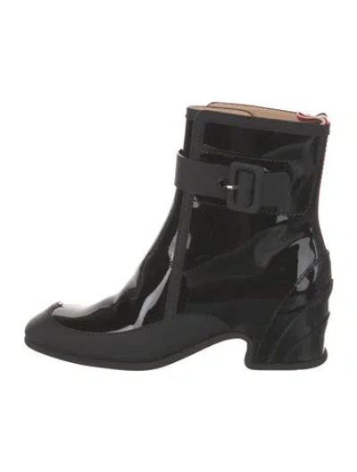 Pre-owned Thom Browne Patent Leather Boots In Black