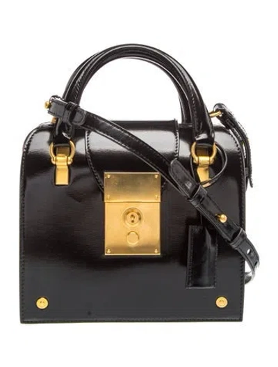 Pre-owned Thom Browne Patent Leather Mrs. Thom Mini In Black