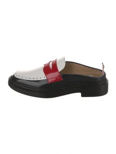 Pre-owned Thom Browne Patent Leather Mules In Black