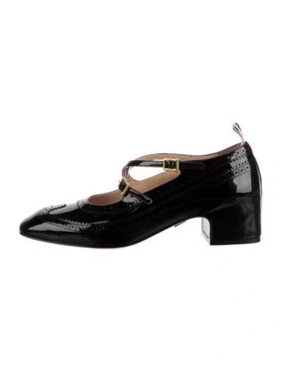 Pre-owned Thom Browne Patent Leather Pumps In Black