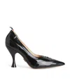 Thom Browne Patent Leather Wingtip Pumps 90 In Black